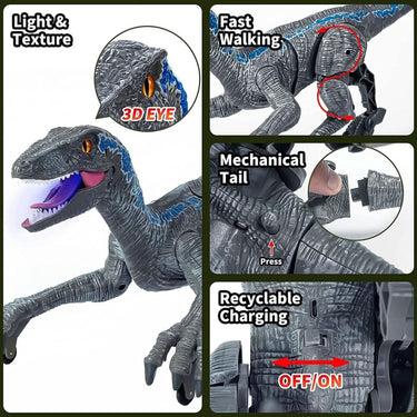 Remote Control T-Rex Dinosaur Toy With Realistic Roaring Sounds Lights And Interactive Walking Action - Image 6