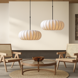Ribbed Fabric Round Lantern Pendant Light - Image 3