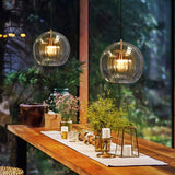 Ribbed Glass Globe Pendant Light With Brass Fitting - Image 2