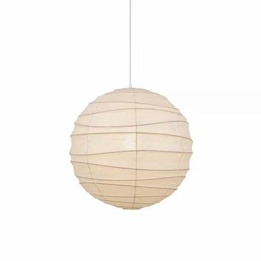 Rice Paper Globe Lantern Pendant Light With Metal Frame - Image 2