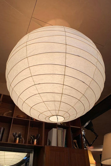 Rice Paper Globe Lantern Pendant Light With Metal Frame - Image 8