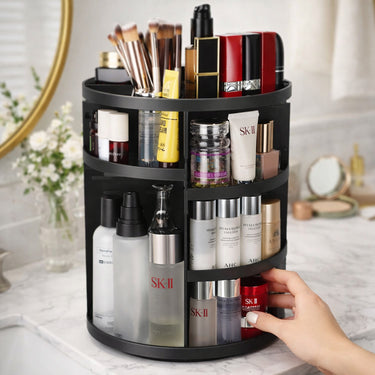 Rotating Makeup Organizer With Adjustable Acrylic Shelves And 360-Degree Spinning Storage - Image 3
