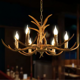 Rustic Antler Chandelier With Wood-Effect Finish - Image 5