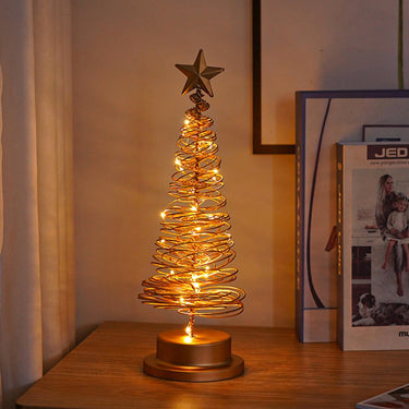 Spiral Wire LED Christmas Tree Light With Star Topper - Image 1