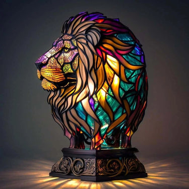Stained Glass Animal-Shaped Tiffany Table Lamp With LED Light - Image 3