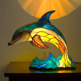 Stained Glass Animal-Shaped Tiffany Table Lamp With LED Light - Image 9
