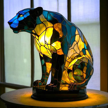 Stained Glass Animal-Shaped Tiffany Table Lamp With LED Light - Image 12