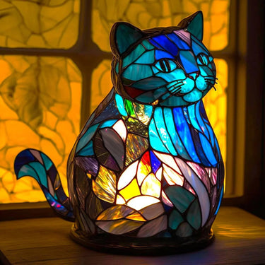 Stained Glass Animal-Shaped Tiffany Table Lamp With LED Light - Image 7