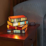 Stained Glass Book Lamp With Warm Illumination - Image 1