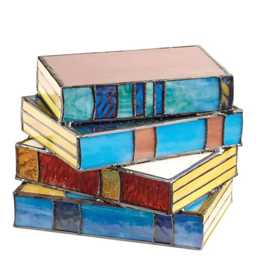 Stained Glass Book Lamp With Warm Illumination - Image 3