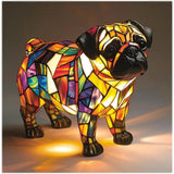 Stained Glass Dog Table Lamp With Resin Base - Image 7