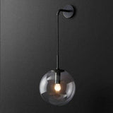 Swing Arm Globe Wall Light Sconce With Glass Shade - Image 4