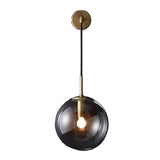 Swing Arm Globe Wall Light Sconce With Glass Shade - Image 6