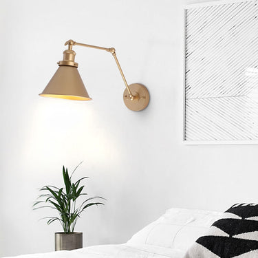 Swing Arm Wall Lamp With Adjustable Metal Shade - Image 1