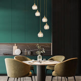 Swirl Crystal Dome Cluster Pendant Light With Metal Canopy - Image 3