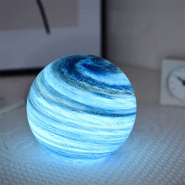 Swirled Glass Moon Table Lamp With Remote Control - Image 2
