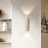 Travertine LED Up And Down Wall Light With Japandi Glow - Image 4