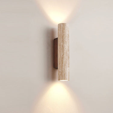 Travertine LED Up And Down Wall Light With Japandi Glow - Image 6