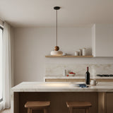 Travertine Pendant Light With Natural Stone Shade - Image 1