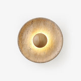 Travertine Wall Lamp With Sphere Halo - Image 1