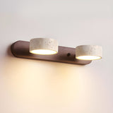 Travertine Wall Light With Wooden Base And Integrated LED - Image 2