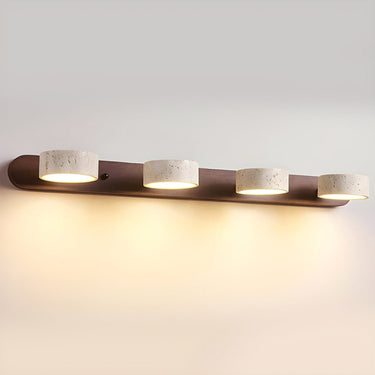 Travertine Wall Light With Wooden Base And Integrated LED - Image 5