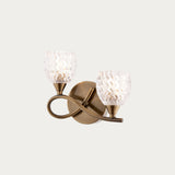 Twin Wall Light With Curved Metal Arms And Cut Glass Shades - Image 1