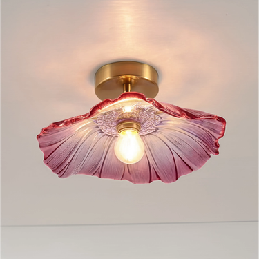 Vintage Glass Flower Light With Adjustable Drop - Image 3
