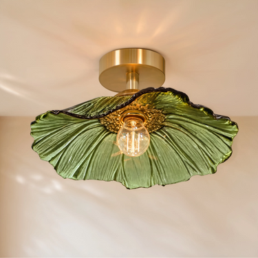 Vintage Glass Flower Light With Adjustable Drop - Image 5