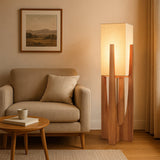 Wabi Sabi Floor Lamp With Handcrafted Fabric Shade - Image 4