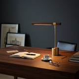 Walnut T Bar Desk Lamp With Brass Base - Image 6