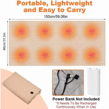 Wearable Heated Blanket With 8 Heating Zones 3 Heat Levels And USB Power - Image 8