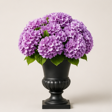 Weatherproof Silk Hydrangea Set With 5 Full Heads For Porch & Patio Decor - Image 7