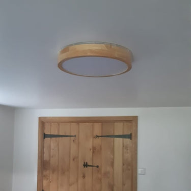 Wood Flush Mount Light With Frosted Acrylic Diffuser - Image 2