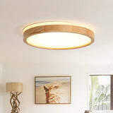 Wood Flush Mount Light With Frosted Acrylic Diffuser - Image 5