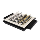 Wooden Board Chess Set With Creative Zinc Alloy Paint Pieces - Image 1
