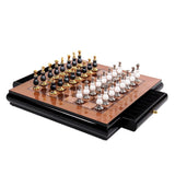 Wooden Board Chess Set With Creative Zinc Alloy Paint Pieces - Image 3
