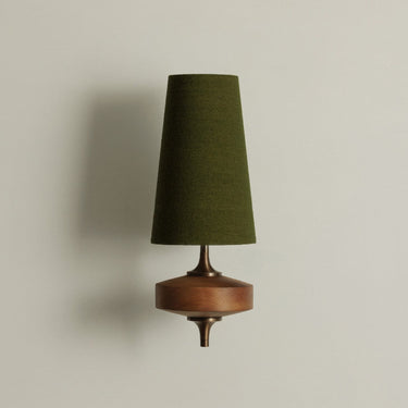 Wooden Wall Lamp With Fabric Shade - Image 2