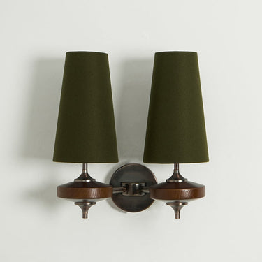 Wooden Wall Lamp With Fabric Shade - Image 5