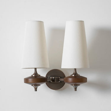 Wooden Wall Lamp With Fabric Shade - Image 7
