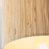 Woven Seagrass Semi Flush Light With Matte Black Hardware - Image 6