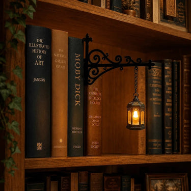 Wrought Iron Bookshelf Light With Hanging Pendant - Image 3