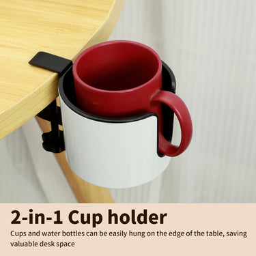 2-in-1 Desk Cup Holder With Headphone Hook And Adjustable Clamp - Image 5