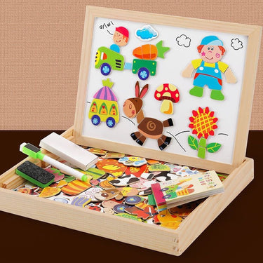 2-in-1 Montessori Drawing Board With Magnetic Chalkboard For Kids - Image 8