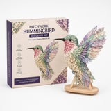 3D Fabric Patchwork Bird Kit No Sew Layered Textile Art Craft With Wooden Stand - Image 9