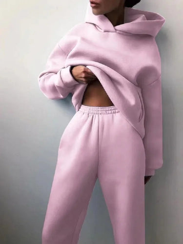 Casual Two-Piece Cap Suit with Thickened Long-Sleeved Sweater and Pants – 2024 Trend 5