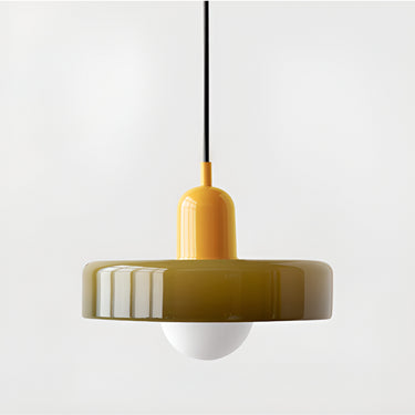 Adjustable Glass Disc Pendant Lamp With Colorful Design - Image 10