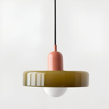 Adjustable Glass Disc Pendant Lamp With Colorful Design - Image 12