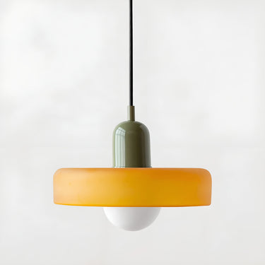 Adjustable Glass Disc Pendant Lamp With Colorful Design - Image 21