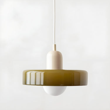 Adjustable Glass Disc Pendant Lamp With Colorful Design - Image 24